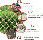 Natural Jute Hemp Rope Net,8mm Thick Safety Anti-Fall for Children Pet,Balcony Stairs Garden Playground Protection Net,Indoor & Outdoor Decor (Size:0.5M*1M(1.64FT*3.28FT))