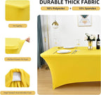 10-Pack 6ft Spandex Table Covers for Rectangle Standard Folding Tables - Wrinkle Resistant Stretch Tablecloths - Ultimate Fitted Table Protector for Parties, Banquet, Wedding