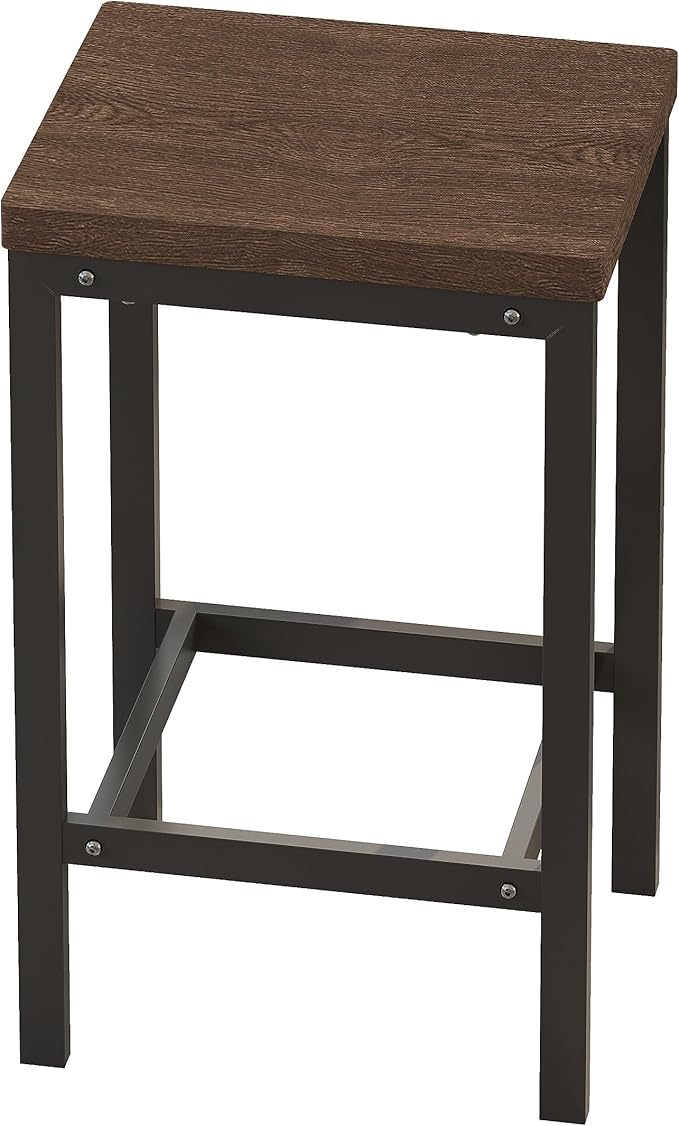 Harper & Bright Designs 4-Piece Dining Set with Long Table & 3 Stools, Space-Saving Design, for Kitchen/Living Room, Dark Brown