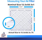 Filter King 13.5x58.5x1 Air Filter | 4-PACK | MERV 8 HVAC Pleated A/C Furnace Filters | MADE IN USA | Actual Size: 13.5 x 58.5 x .75"