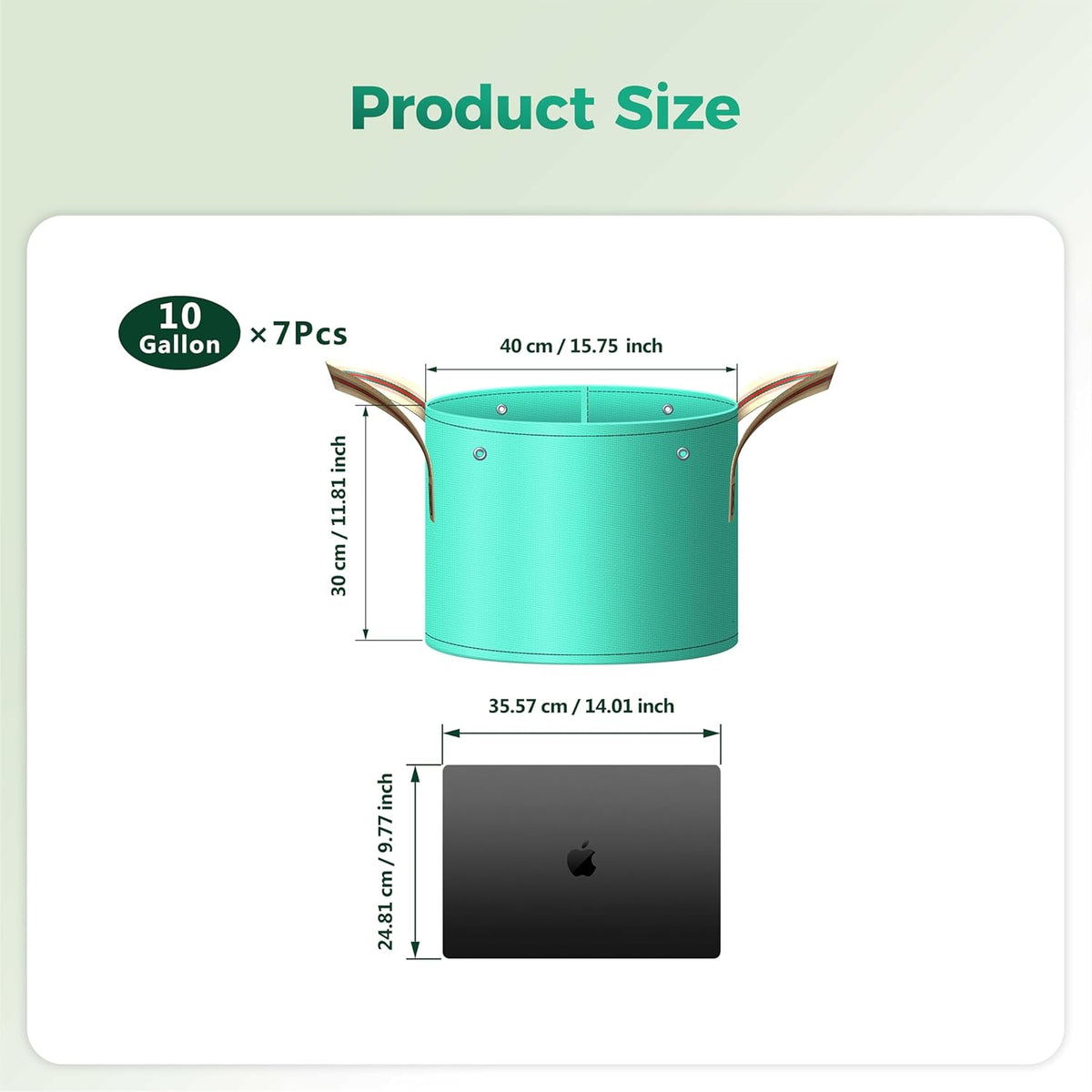 7 Pcs 10 Gallon Potato Grow Bag, PE Garden pots Plant Grow Bag with Branch-Binding Holes and Drain holefor for Vegetables, Strawberries, Flowers