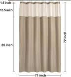 N&Y HOME Waffle Weave Shower Curtain with Snap-in Fabric Liner Set, 12 Hooks Included - Hotel Style, Water-Repellent & Washable, Mesh Top Window - 71x72, Linen