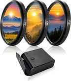 58mm Lens Filter Kit, 3 Pack Multi-Coated Optical Glass UV Block + Circular Polarizer + FLD Filter Set Aluminum Alloy Frame with Durable Storage Case for Universal Camera Lenses