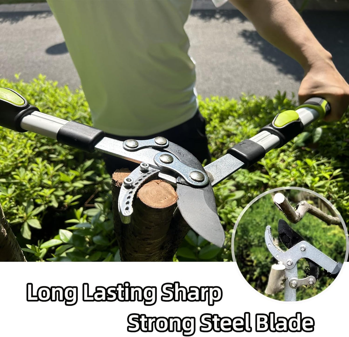 Loppers for Tree Trimming Heavy Duty Branch Cutter with Compound Action, Effortless Tree Pruner Extendable 21-26" Loppers for Gardening, Long Handle Pruning Shears with 1.6" Clean Cut Capacity