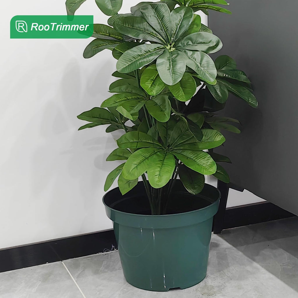 10 Pack Green Plastic Planter Pots, 10 Inch Thick with Multiple Drainage Holes, for Herbs, Strawberries, Flowers - Indoor/Outdoor