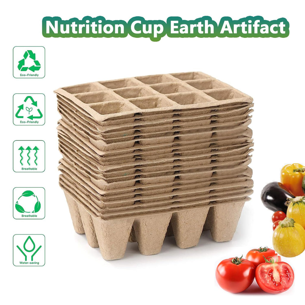Doubleggs 120 Cells Seed Starter Tray, 10 Pack Plant Starter Kit