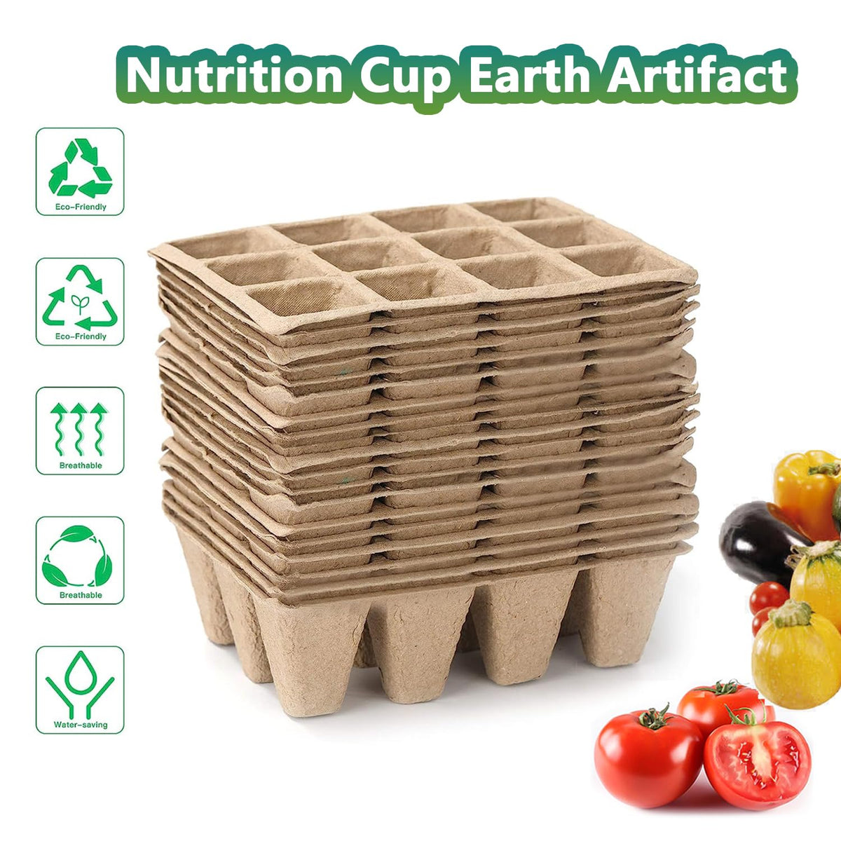 Doubleggs 120 Cells Seed Starter Tray, 10 Pack Plant Starter Kit