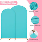 6.6FT Wedding Arch Covers Arch Backdrop Cover Arch Stand Covers Set Arch Cover Spandex Fabric Stretchy Backdrop for Wedding Birthday Party Decoration Baby Shower (Sky Blue)