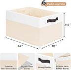 6 Pack Large Toy Box Chest, Collapsible Sturdy Toy Storage Organizer Bins Baskets for Kids, Boys, Girls, Nursery, Playroom, Shelf Baskets for Lego Puzzle Balls, Game Organizer (14L*10W*9.5H)
