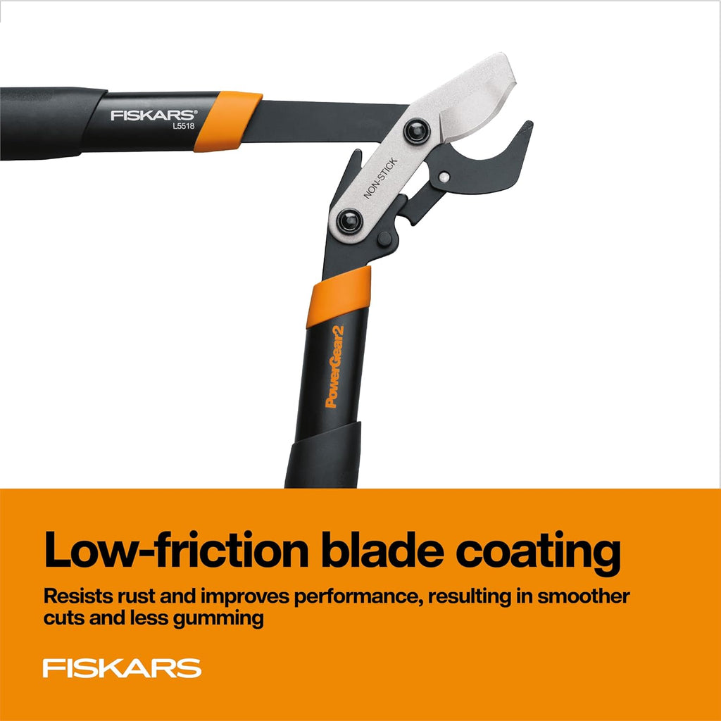 Fiskars 18-Inch Loppers for Tree Trimming, Heavy Duty, Sharp Bypass Steel Blade Tree Branch Cutter up to 1.5-Inch Diameter Cut Capacity, PowerGear2 Technology Multiplies Power, Hand Loppers