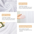 Wokceer White Wedding Arch Draping Fabric Backdrop 28.7" X 20FT Sheer Drapes Fabric for Wedding Arbor Ceremony Birthday Party