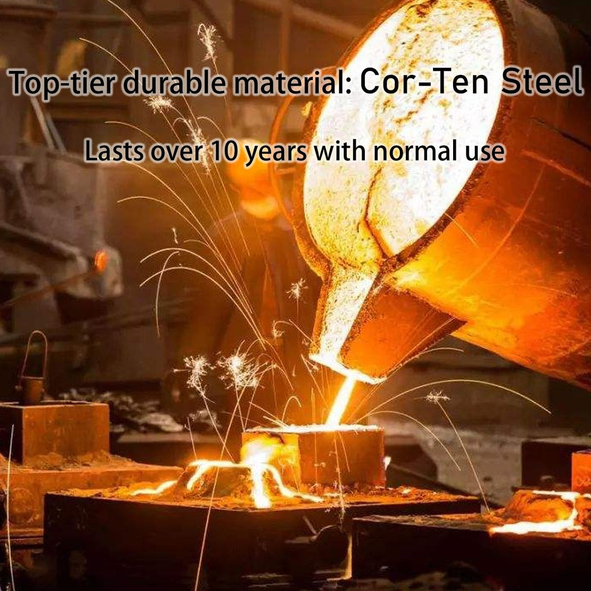 Corten Steel Landscape Edging, 40" L x 8" H, 18 GA Thickness, 13 Pack + 14 Stakes, Enhance Garden, Yard, Park, Lawn, Plants & Vegetables w/Long-Lasting Rust-Finish Cor-Ten Edging