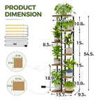 Bamworld Plant Stand with Grow Light for Indoor Plants Corner 7 Tier