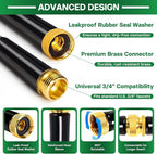 Garden Hose 75 ft Flexible Non-Expandable Water Hose Kink-Free Ultra Lightweight Leak-Proof Durable Portable Wear-Resistant Hoses Pipe with 3/4" Brass Fittings for Outdoor Yard Lawn Car Wash
