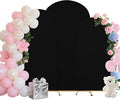 Wedding Arch Covers Arch Backdrop Cover Arch Stand Covers 7.2FT 6.6FT 6FT Set of 3 Arch Cover Spandex Fabric Stretchy Backdrop for Wedding Birthday Party Decoration Baby Shower (Black, Cover Only)