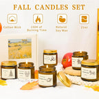 Fall Candles Gift Set,6 Pack Scented Candles for Home, Aromatherapy Gifts for Women Men, Fall Winter Holiday Natural Soy Candles Set for Birthday, Mother's Valentines Day Gifts for Her