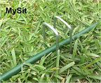 MySit 12" Garden Stakes Pins Landscape Staples 11Ga Tent Stakes 200Pack, Heavy Duty Galvanized Steel Metal Yard Stakes Ground Lawn Staples Fence Anchors for Weed Barrier Fabric