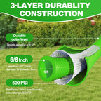 YOTOO Heavy Duty Hybrid Garden Water Hose 5/8-Inch by 75-Feet 150 PSI Kink Resistant, Flexible with Swivel Grip Handle and 3/4" GHT Solid Brass Fittings, Green+Blue