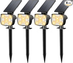 Kaxiida Solar Lights Outdoor Waterproof - 2025 Upgrade 3 Level Ultra Bright Spot Lights Uplights, LED Landscape Spotlight for Tree, Pathway, Wall, Adjustable Solar Panel Auto On/Off