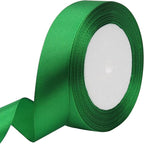 Green Solid Satin Ribbon 1 Inch 25 Yards Solid Polyester Fabric Ribbon for Gift Wrapping Wedding Christmas Baby Shower Birthday Party Decoration Handmade Immortal Flower Craft