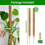2 Pack Moss Pole, 26.8-Inch Moss Poles for Plants Monstera,Bendable Plant Support Stakes for Climbing Plants Indoor, Garden Trellis Plant Stick for Potted Plants, Pothos Philodendron
