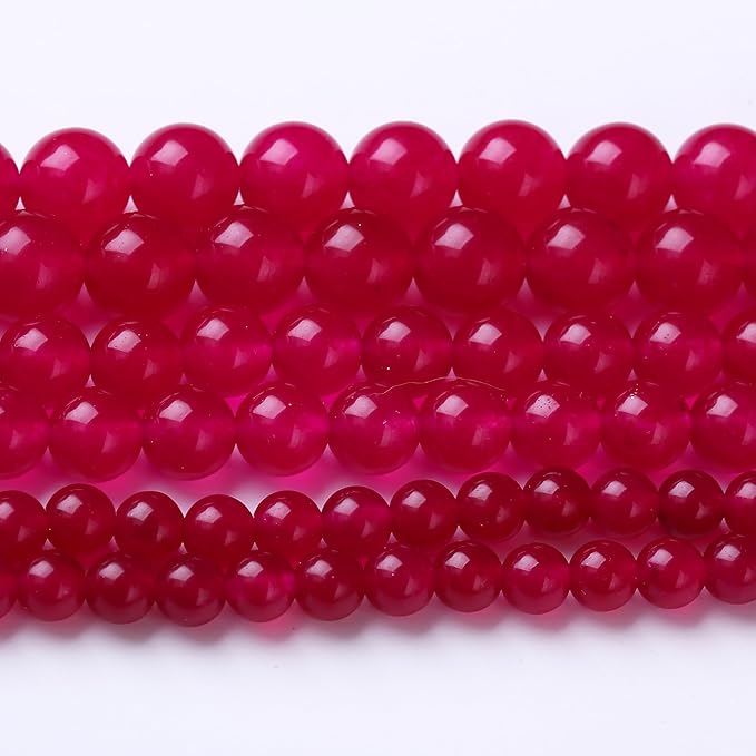 Rose Carnelian Stone Beads Gemstone Round Crystal Energy Jade Beads Stone Beads for Jewelry Making DIY Bracelet Necklace Jewelry Making 1 Strand 15.5inch 35PCS 10MM