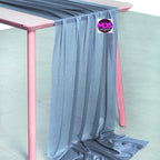 MDS Halloween Chiffon Table Runner - 25 Pack, 29 x 170 Inches, 14ft Each - Sheer Spooky Table Runners for Haunted House Parties, Trick-or-Treat Tables, Witchy Décor, Wedding & Events - Dusty Blue