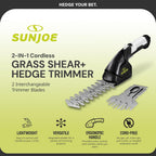 Sun Joe HJ604C 7.2-Volt Cordless Grass Shears and Trimmer, Charger and Battery Included