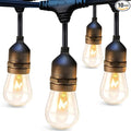addlon 24FT Outdoor String Lights Commercial Grade Weatherproof Strand Edison Vintage Bulbs, ETL Listed Heavy-Duty Decorative Café Market Patio Lights for Bistro Classic Black