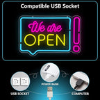 Open Neon Sign for Business, We Are Open Led Neon Light Signs for Store Shop Bar Café Restaurant Wall Decor Bright Advertisement Sign for Window Dimmable USB Powered(16.9"*11.2")