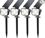 Kaxiida Solar Lights Outdoor Waterproof - 2025 Upgrade 3 Level Ultra Bright Spot Lights Uplights, LED Landscape Spotlight for Tree, Pathway, Wall, Adjustable Solar Panel Auto On/Off