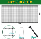 KLEWEE Bird Netting, 7.5 x 100 FT Heavy Garden Netting Deer Netting for Protect Fruit Trees, Plants and Vegetables Against Birds, Deer, Squirrels and Other Animals