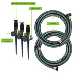 Melnor Multi-Adjustable Watering Set, 1800 Sq Ft: 3 Sprinklers, 2 Hoses