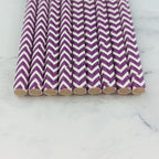 YAOSHENG Premium Disposable Waves Striped Drinking Paper Straws, Pack 100 Purple Waves Paper Straws for Cocktail Party Supplies,Birthday,Bridal/Baby Shower,Juice,Shakes (Purple Waves)