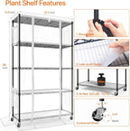 Bstrip Indoor Greenhouse with Grow Light, Mini Green House with 4 Pack 24W Full Spectrum Plant Lights with Timer, Plant Shelf with Tent for Indoor Plant, Seed Starting, Seed Tray, 35.4"x13.8"x59"