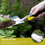 Garden Tool Set, 3 Piece Gardening Tools Includes Garden Trowel, Transplant Trowel and Hand Rake with Non-Slip Ergonomic Handle, Heavy Duty Garden Kit for Planting, Garden Gifts, Yellow