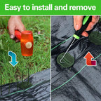 Bakulyor 150pcs Green Artificial Turf Stakes Staples + 150pcs Buffer Washer, 6 Inch 11 Gauge Landscape Staples, Galvanized Lawn Spikes, Heavy Duty Yard Ground Pin for Grass Weed Barrier Sod Fabric