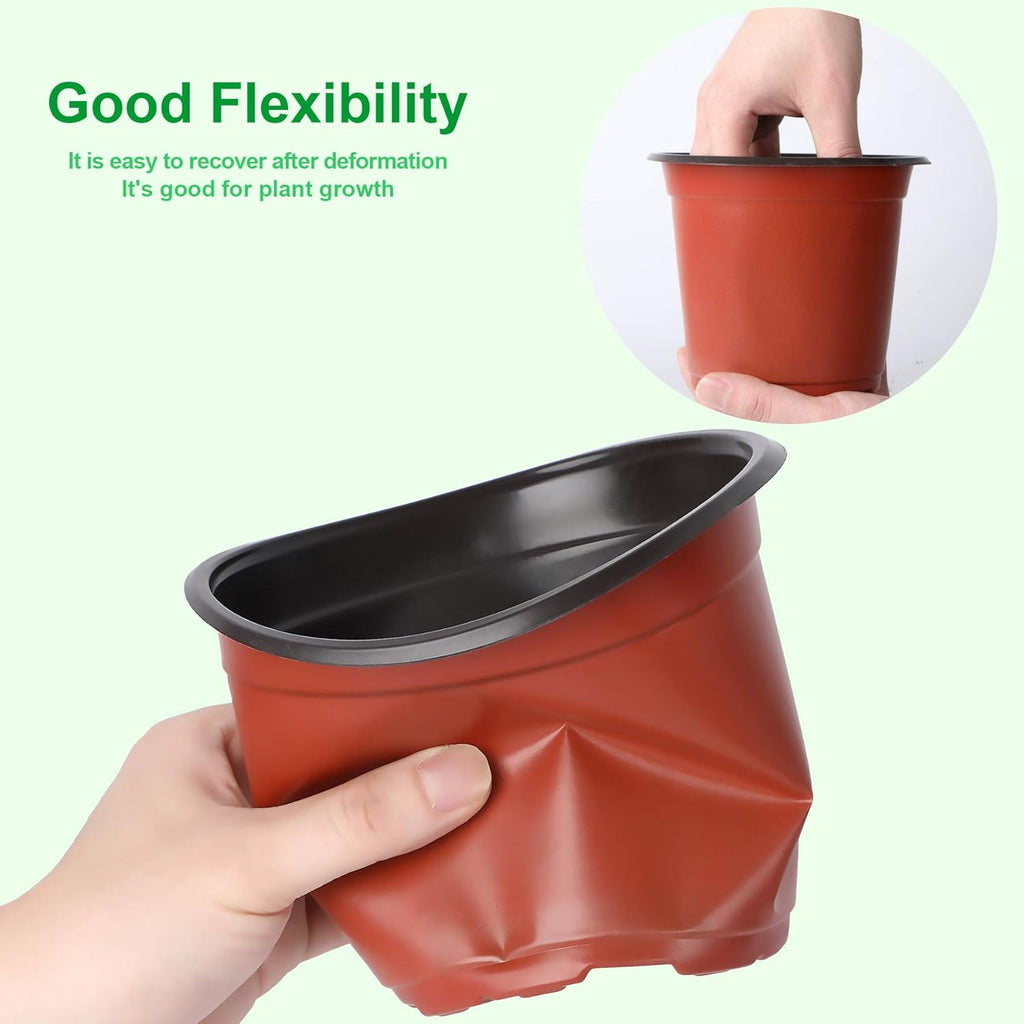 Augshy 110 Pcs 6" Plastic Plants Nursery Pot, Seed Starting Pots for Succulent Seedling Cutting Transplanting