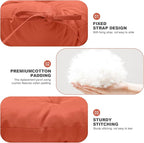 Porch Swing Cushions,Outdoor Cushions 3 Seater Replacement with Backrest, Waterproof Thickened Bench Cushion with Ties for Porch, Patio,Outdoor, Backyard and Garden (Orange 60 * 40 in)