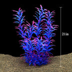 DSkoiph 2 pcs Aquarium Decor Plastic Plants Extra Large 21 Inches Artificial Fish Tank Plants Tall Fish Tank Decorations Artificial Green Water Plants (Purple)