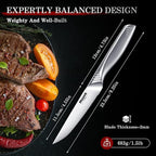 Huusk Serrated Steak Knives Set, 4.5" Japanese Stainless Steel Steak Knives Set of 8, Sharp Dishwasher Safe Dinner Knife for Kitchen Table with Gift Box