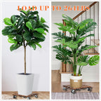2 Pack Plant Stand with Wheels, 12" Rolling Plant Stand 264 LBS Heavy Duty Wooden Square Plant Caddy with Metal 360° Lockable Caster Wheels for Outdoor Indoor Large Plant Pots, Flower Pot, Patio