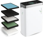 PURO²XYGEN Smart Air Purifiers For Home - Large Room Up to 2700 Sq Ft, H13 HEPA Filter, 4-Stage Filtration, WiFi App, Quiet Operation - For Smoke, Pollen, Pet Hair, Dust, Bad Smells - Office, Bedroom