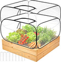 2 Pack Garden Covers for Raised Bed Foldable Clear PVC Greenhouse for Freeze Protection Row Plants Cover Accelerator with Zipper Door Black 39"x39"x20" Protection Vegetable Fruit from Animal