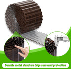 SnugNiture Corrugated Metal Garden Edging,8" x 20' Landscape Edging Border,Sturdy Metal Lawn Edging for Landscaping, Garden,Flower Bed and Yard