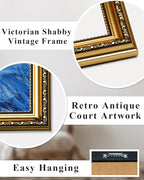 VIYYIEA Vintage Gold Framed Wall Art for Living Room, Black Cat Artwork Prints Decor, Gothic Magicalism Wall Decor, Gallery Picture Painting, for Bedroom Bathroom Kitchen 16L x 13W