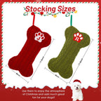 Dog Stocking with Initials，Bone Christmas Stocking with Letters,Large Knit Embroidered Monogram Christmas Stocking for Dogs Cats,Xmas Stockings for Pets Red M