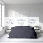 Kotton Culture 3 Pc Twin Size Duvet Cover Set- 100% Egyptian Cotton Sateen 600 Thread Count Ultra Soft Premium Durable Comforter Cover Zipper Closure & Corner Ties (Dark Grey, Twin/Twin XL 68" X 90")