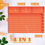 Silicone Grill Mat for Blackstone/Kitchen Countertop, Large Size Griddle Mat Compatible with Blackstone, Non-Slip Silicone Grill Mat, BBQ Side Shelf Mat Grill Pad (Orange)