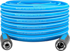 Fevone 80 ft x 5/8" Heavy Duty Garden Hose, Drinking Water Safe, Flexible & Kink-Free Hybrid Polymer Water Hose, Lightweight Outdoor Hose with swivel handles and 3/4" Solid Aluminum Fittings
